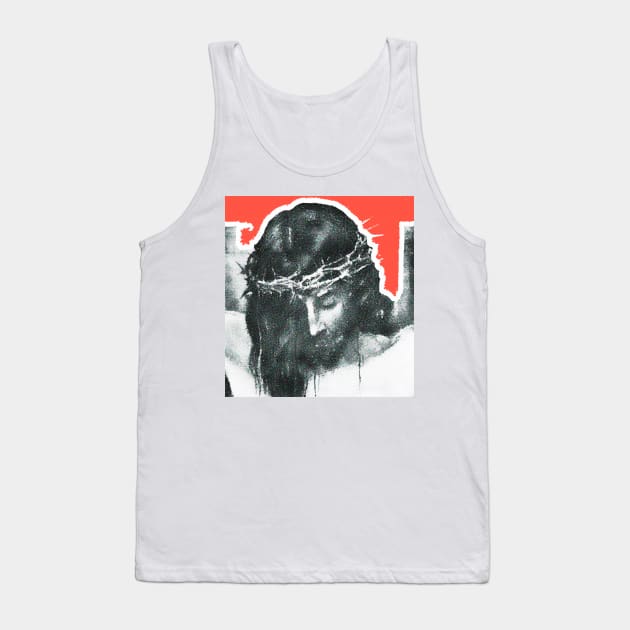 Suffering Christ with Crown of Thorns Tank Top by Marccelus